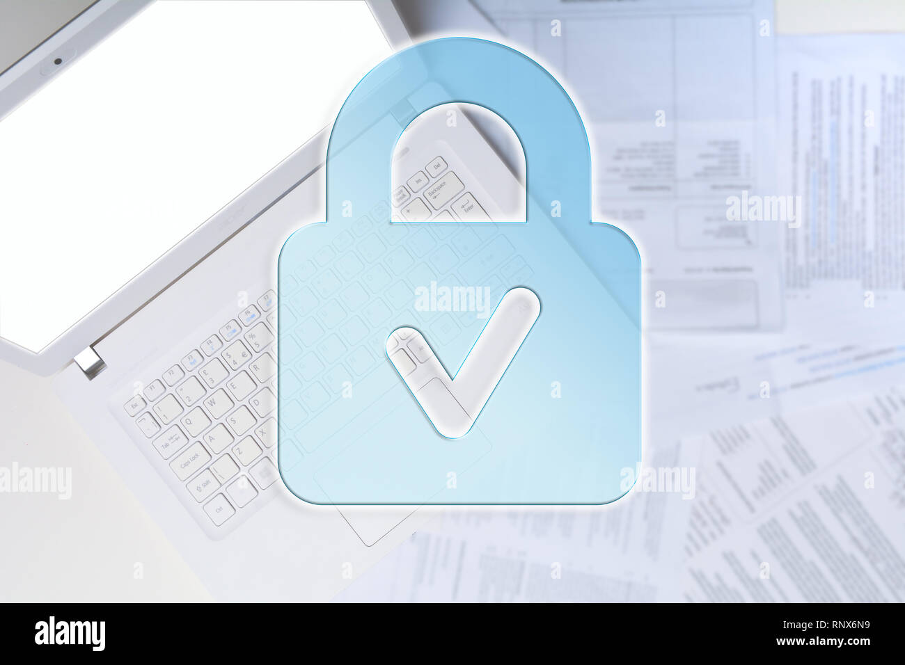 I dati personali e le informazioni riservate fissato dal computer protetto Foto Stock