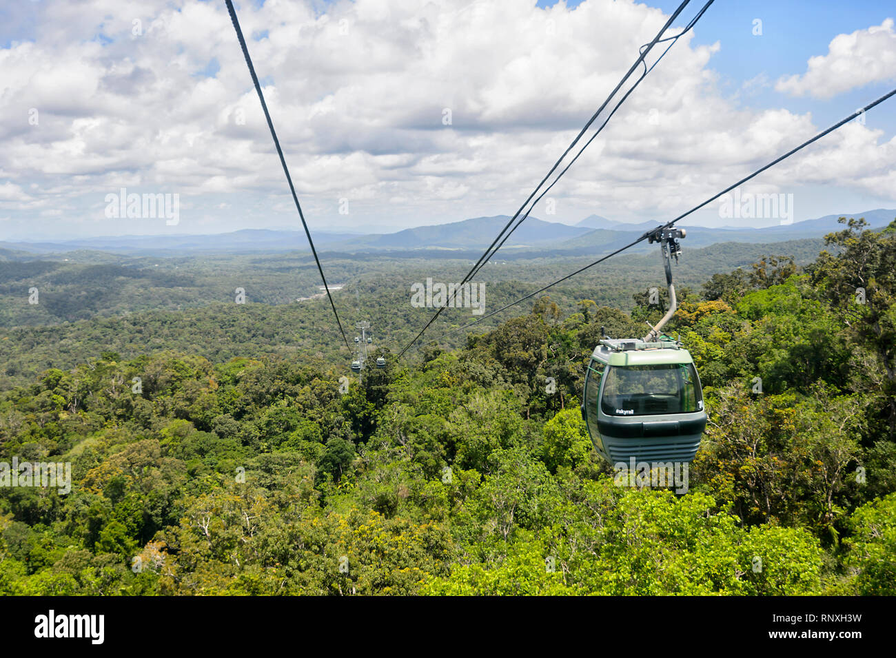 Vista su eredità di mondo Barron Gorge National Park dalla funicolare della foresta pluviale, Cairns, estremo Nord Queensland, FNQ, QLD, Australia Foto Stock
