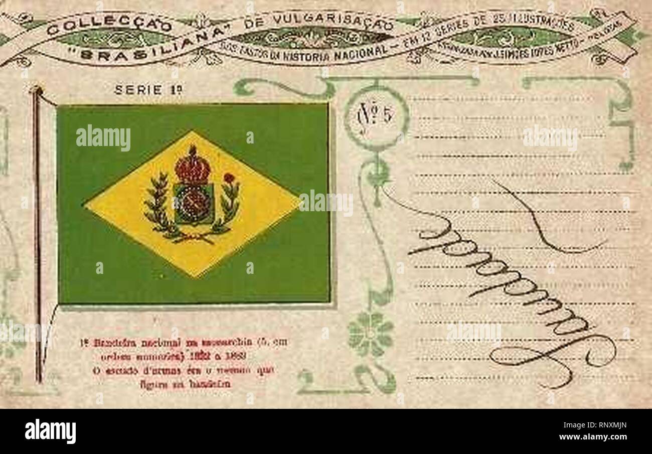 Cartão Postal - Bandeira do Império do Brasil. Foto Stock