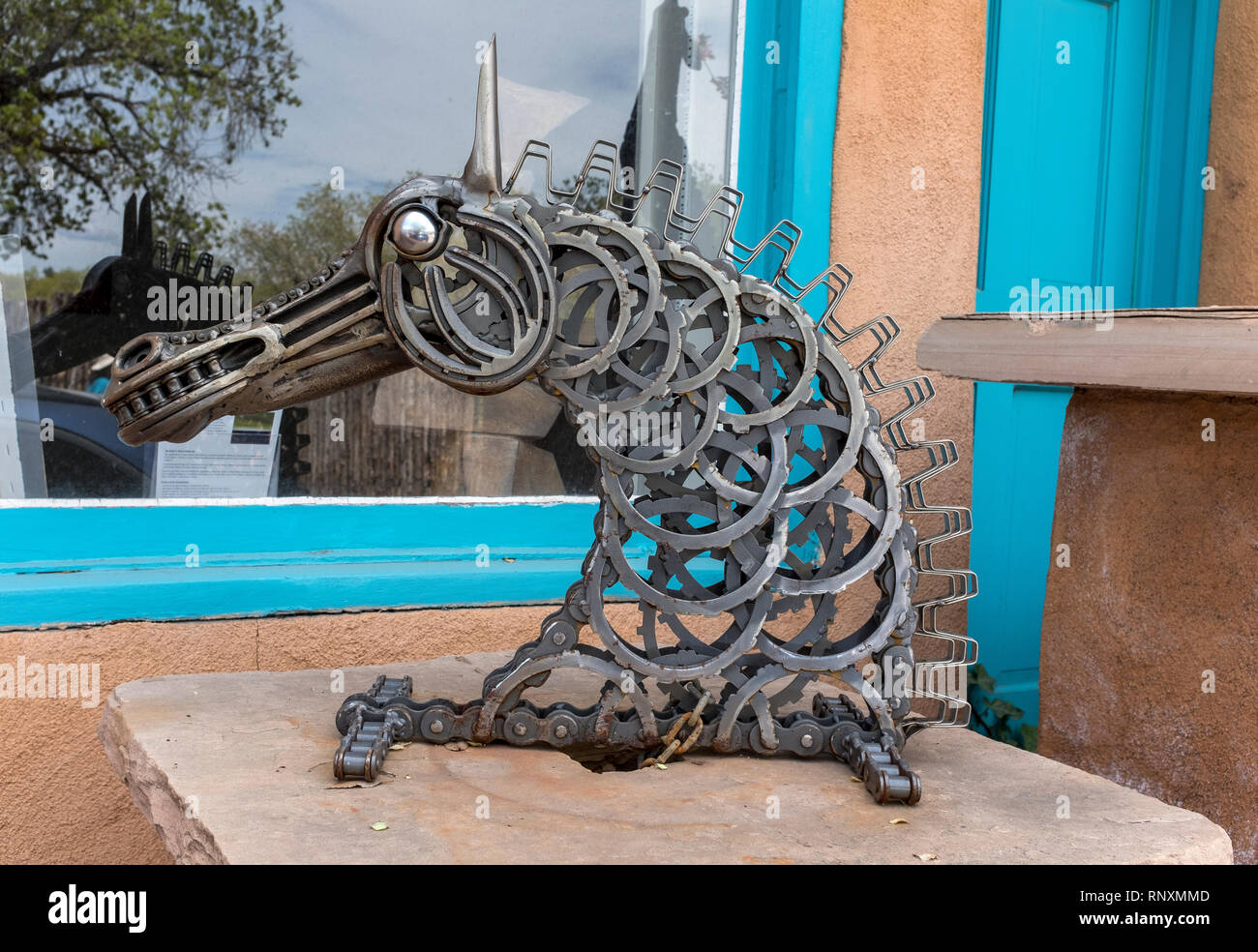 Rottami di metallo scultura da Richard Swenson : Testa di cavallo Foto Stock