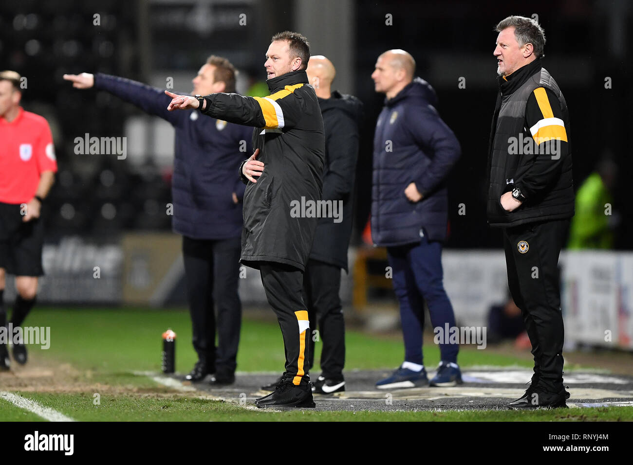 Il 19 febbraio 2019, Meadow Lane, Nottingham, Inghilterra; Sky scommessa lega due, Notts County vs Newport County ; Newport County Manager Michael Flynn Jon credito Hobley/news immagini Foto Stock