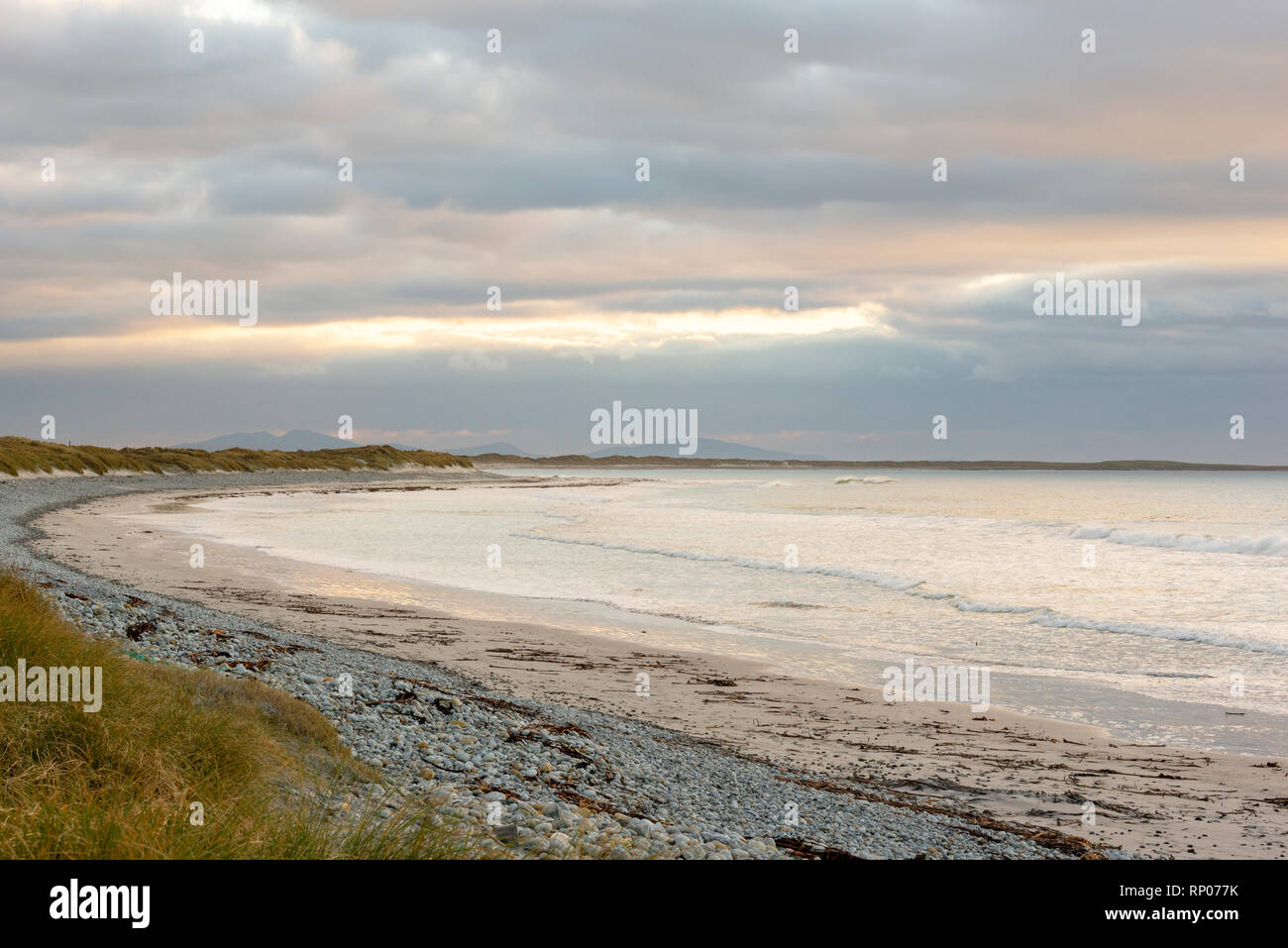 Ard Michael la spiaggia e le dune di sabbia, nr Stoneybridge, Isola di South Uist, Ebridi Esterne, Western Isles, Scotland, Regno Unito Foto Stock