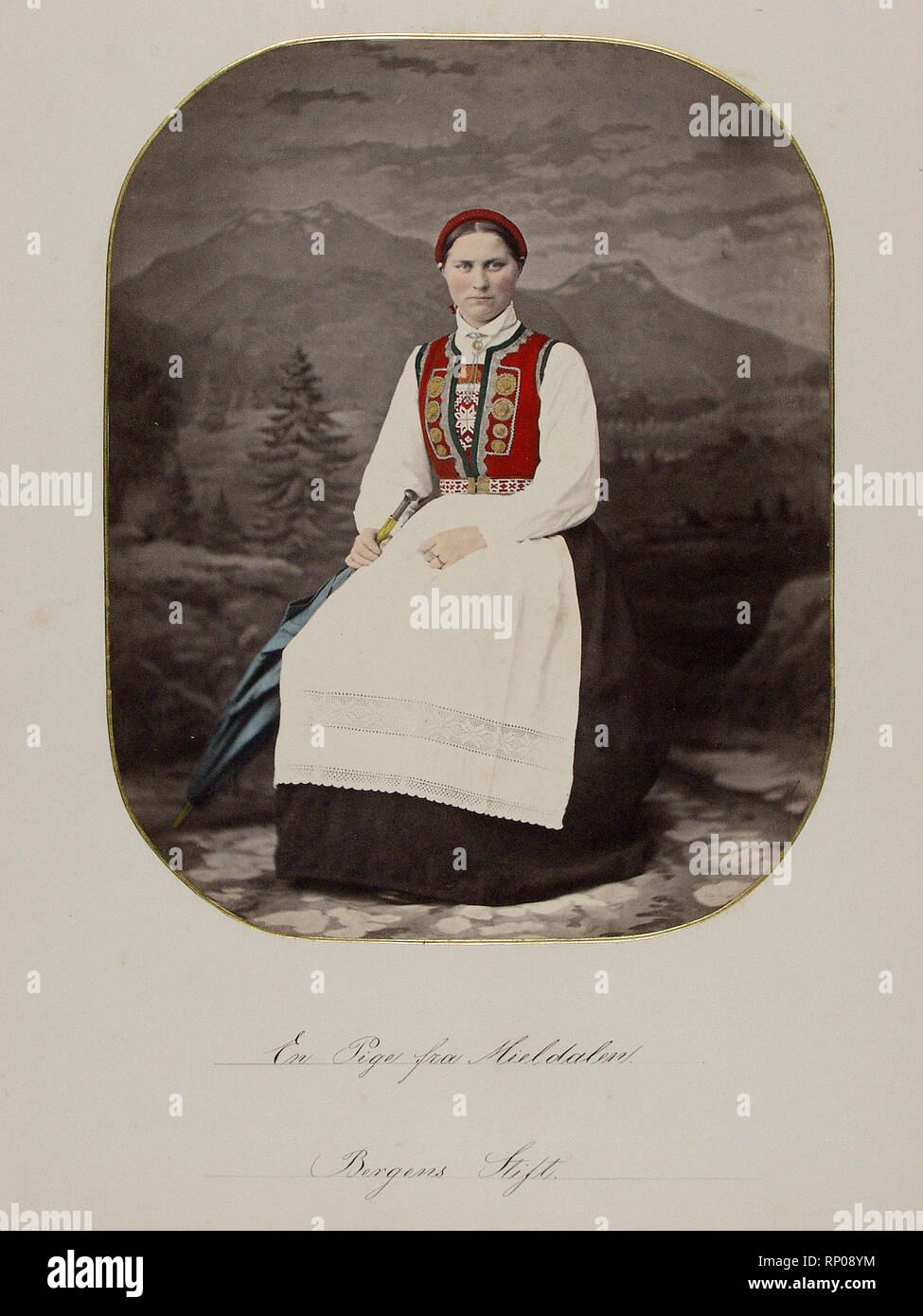 Marcus Selmer - Una ragazza da Hildalen, Bergens Stift, ca. 1862 - 1870 Foto Stock