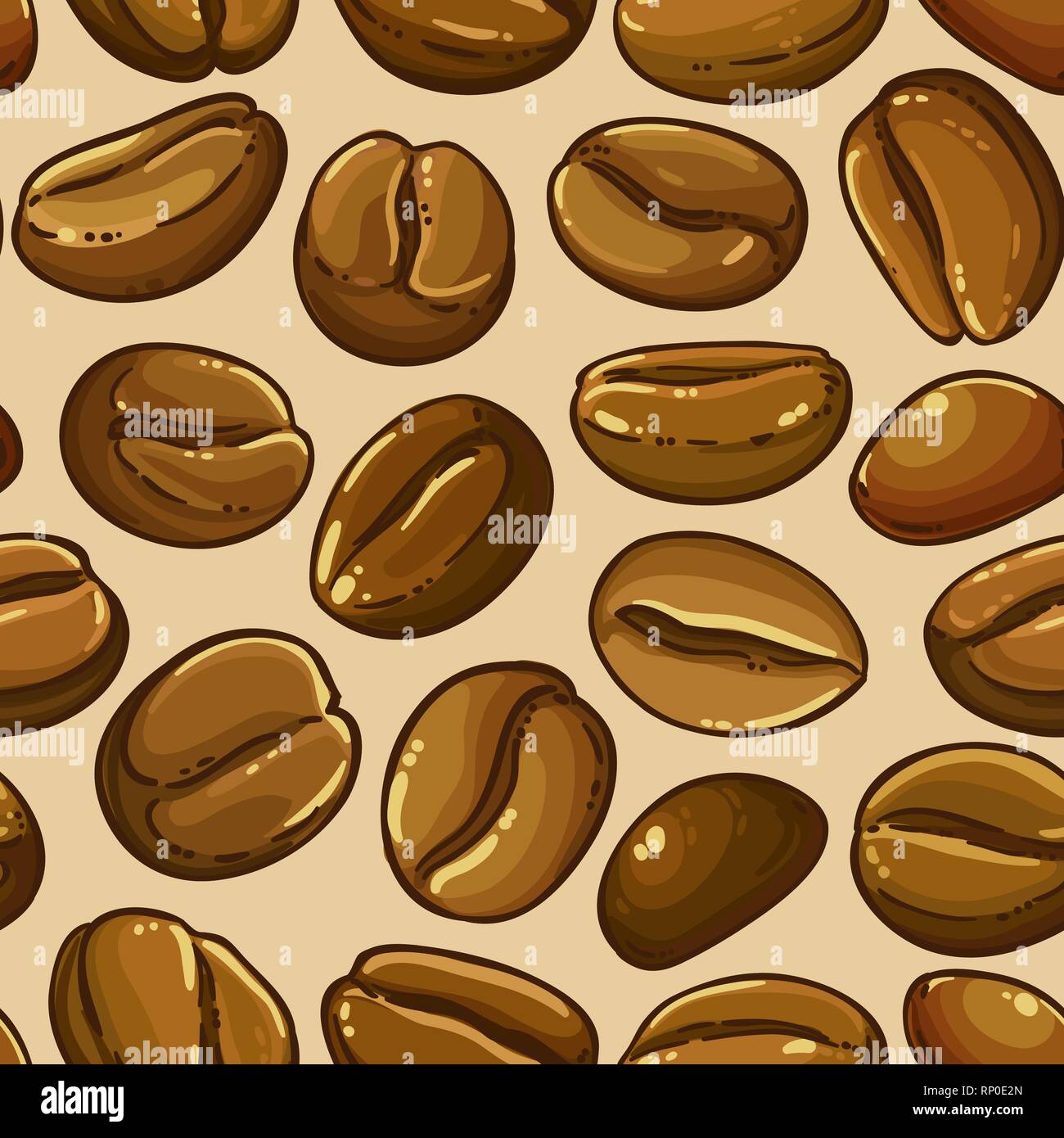 Vettore di caffè pattern sul colore di sfondo Illustrazione Vettoriale