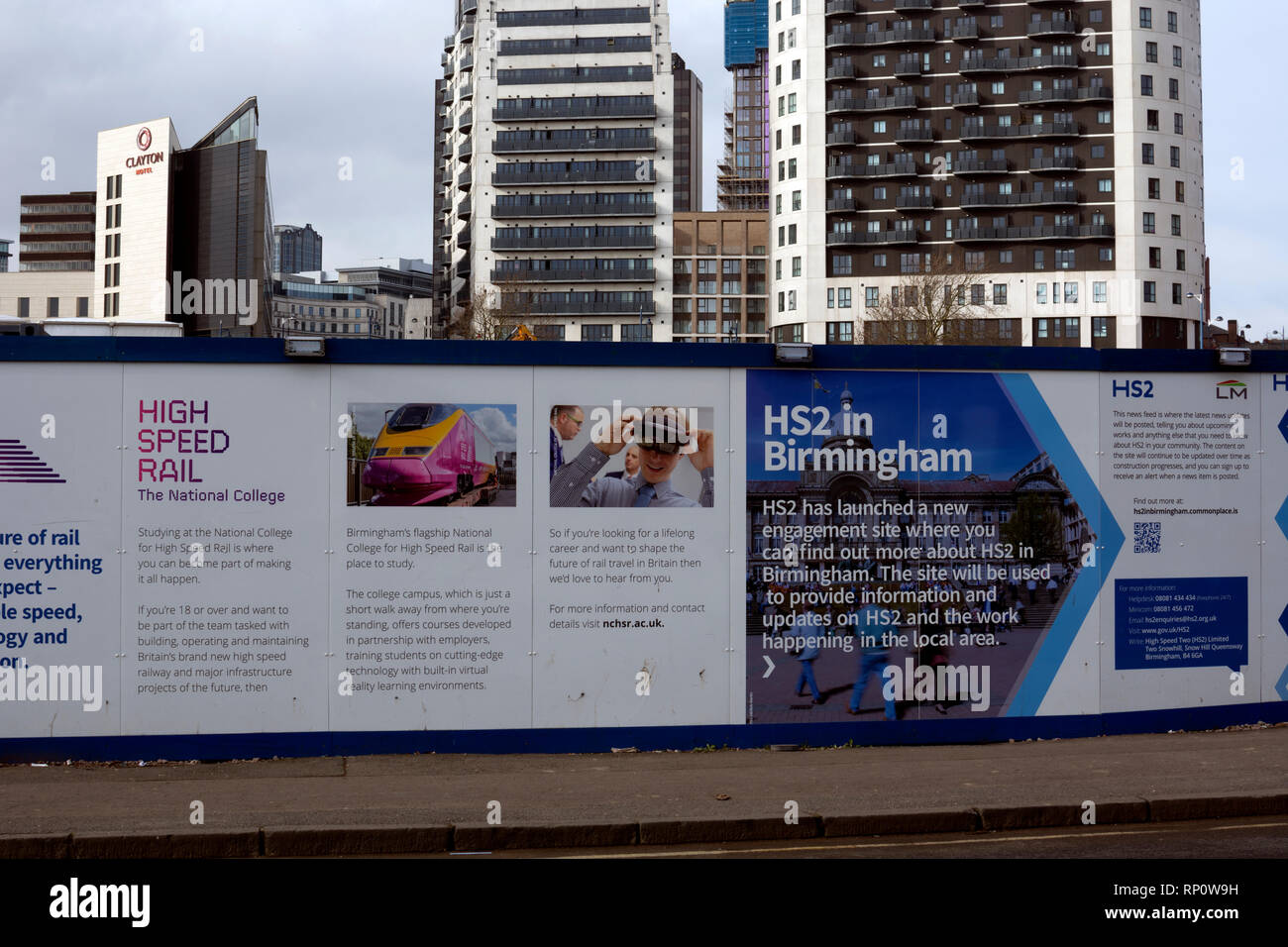 HS2 accaparramento del sito nei pressi di Curzon Street Station, Birmingham, Inghilterra, Regno Unito Foto Stock