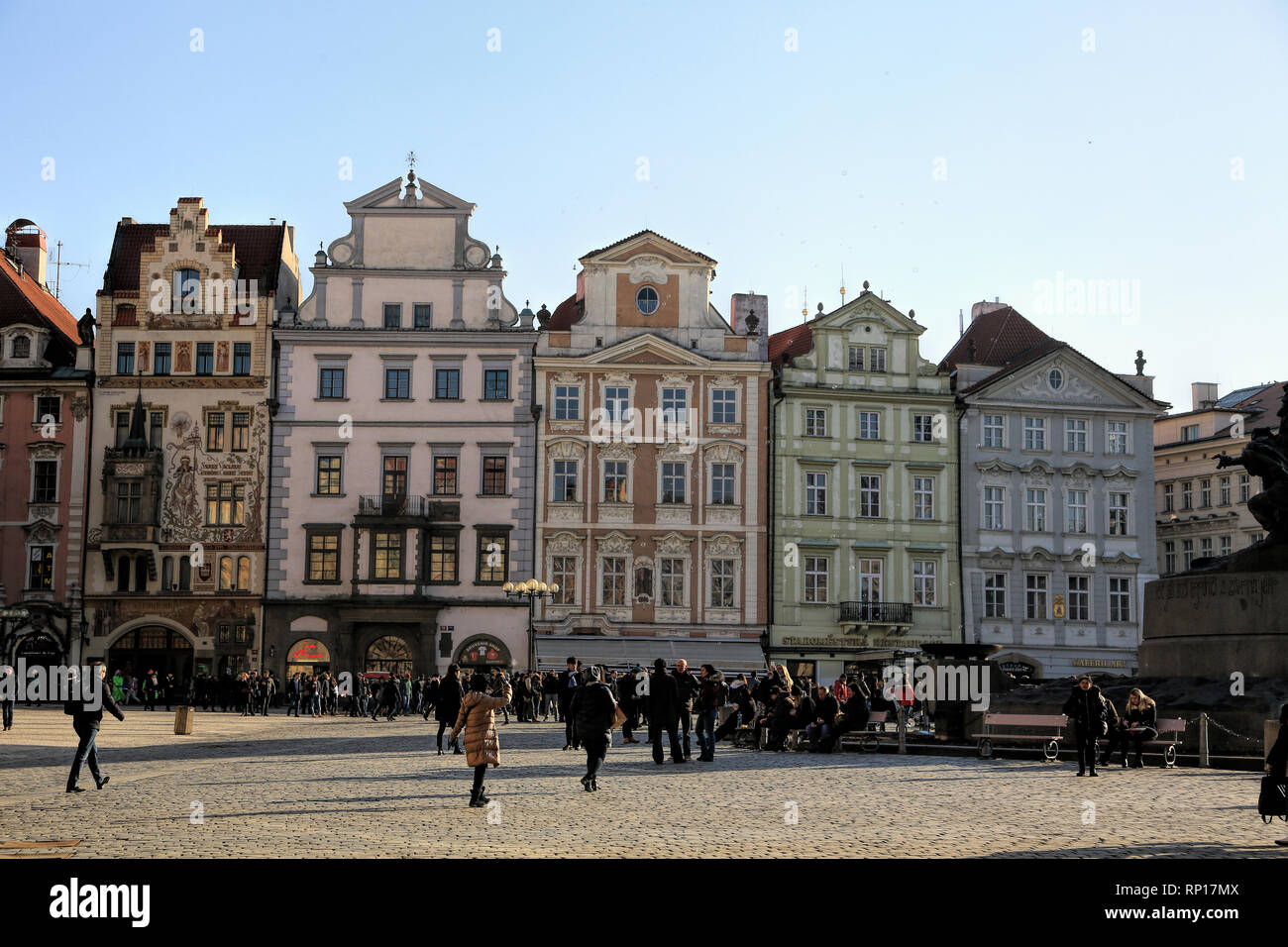Una vista della piazza della città vecchia di Praga Foto Stock