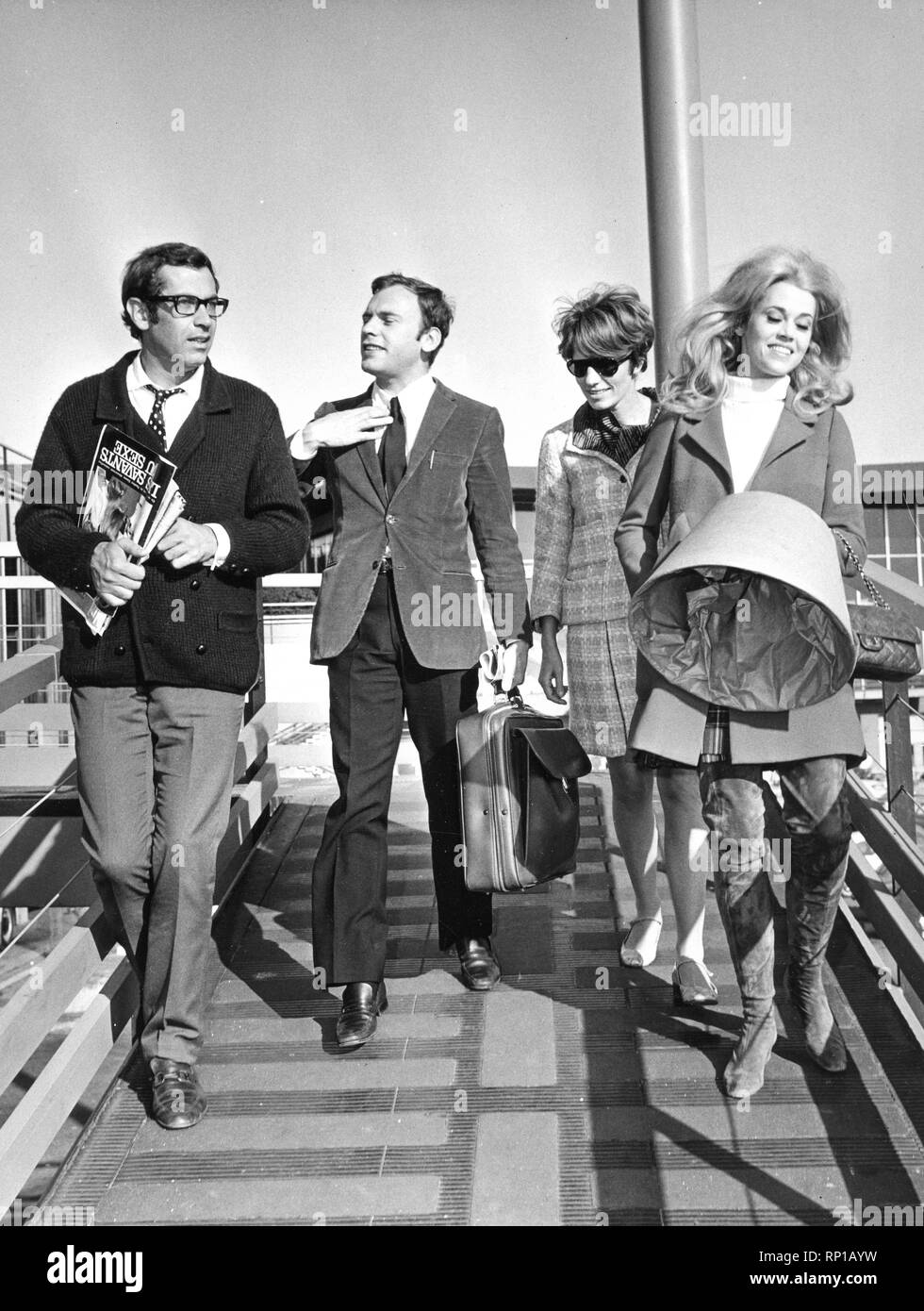 Roger Vadim, Jean louis trintignant, nadine trintignant, Jane Fonda, 1967 Foto Stock