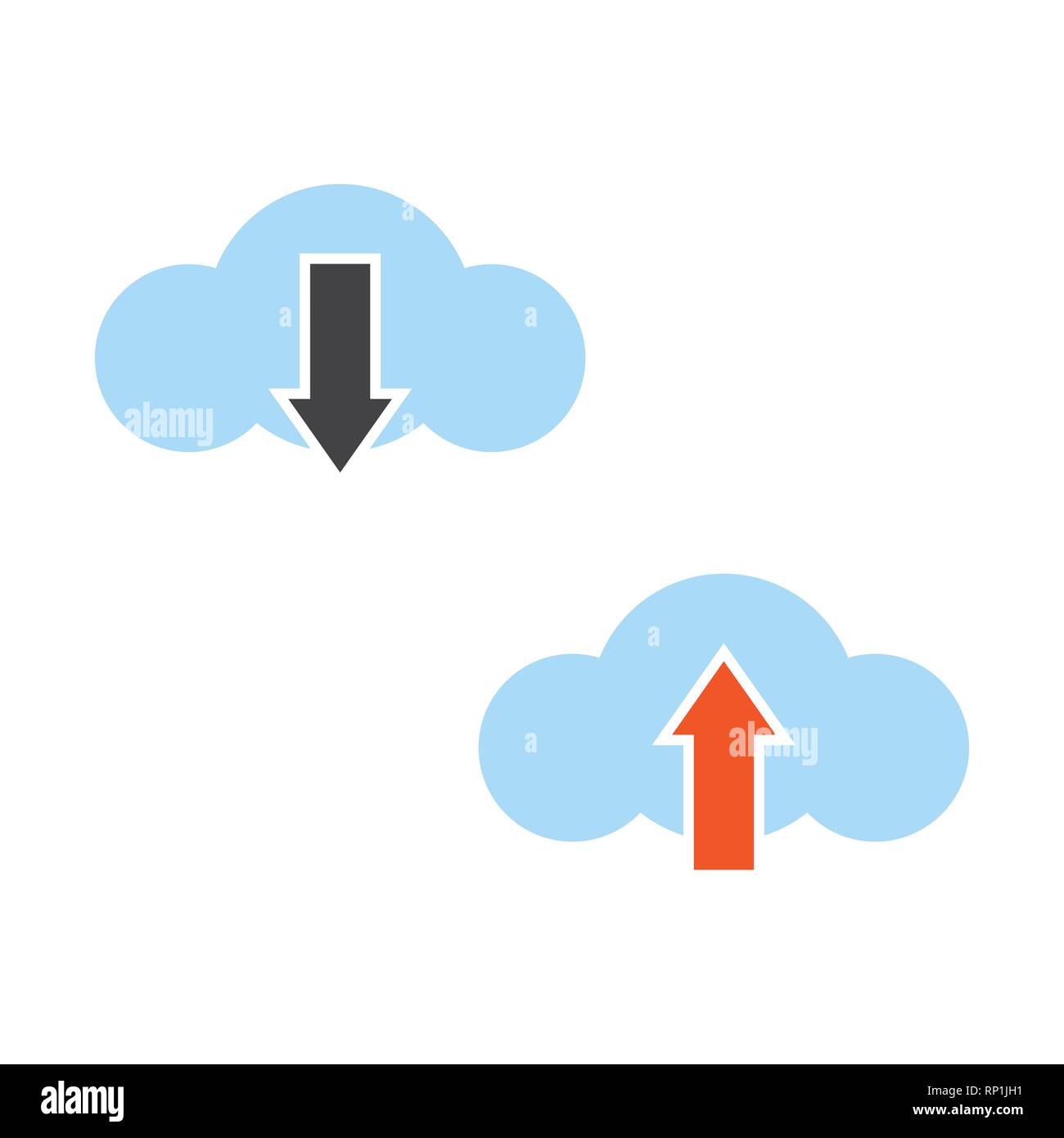 Download e upload icona della nuvola di upload Download icona a forma di nuvola Eps10 Scarica cloud vettore Icona Download Icona cloud Illustrazione Vettoriale