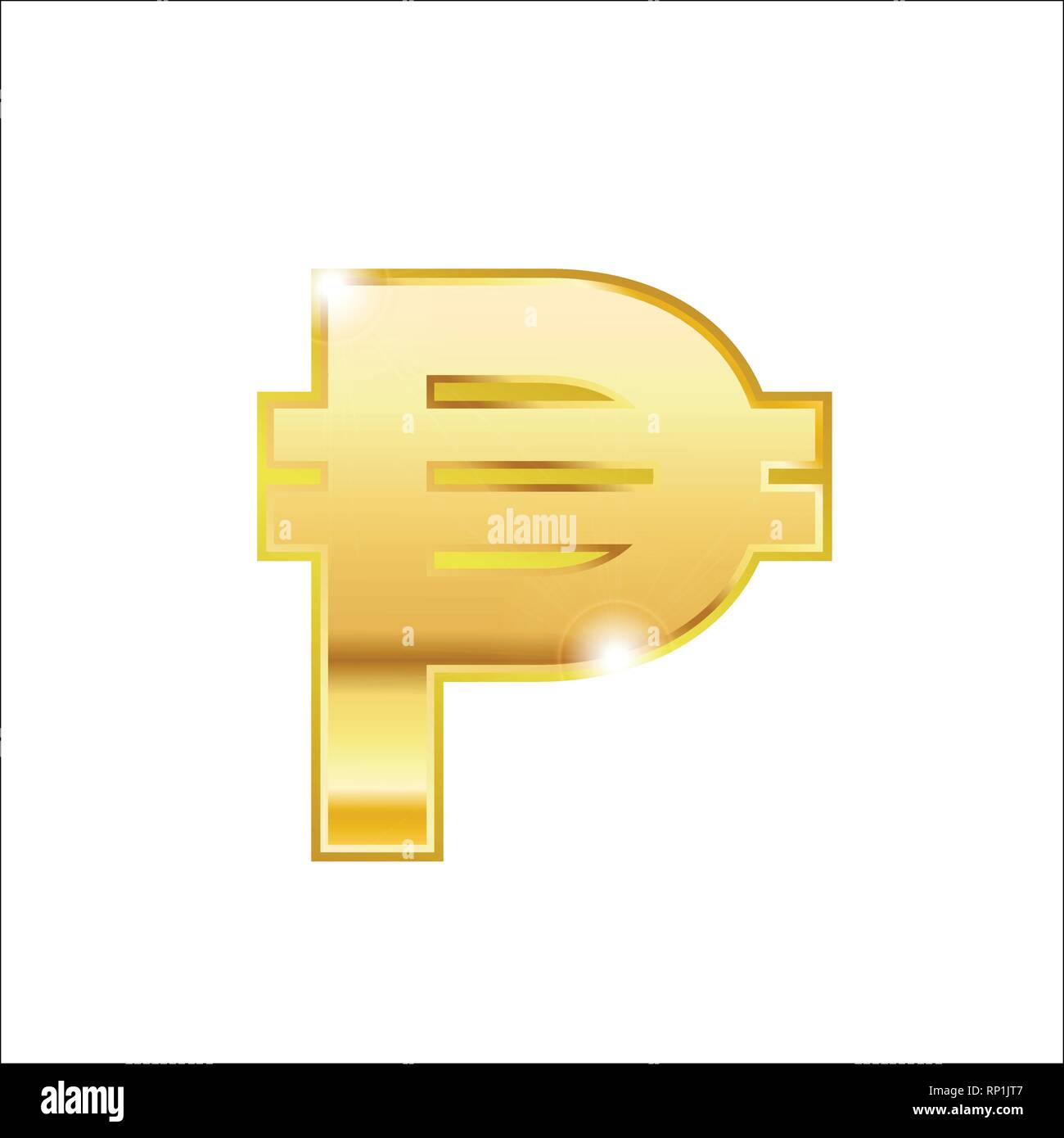 Golden simbolo pesos isolato vettore web icona trendy in pesos 3d stile icona vettore. Golden pesos segno di valuta Illustrazione Vettoriale