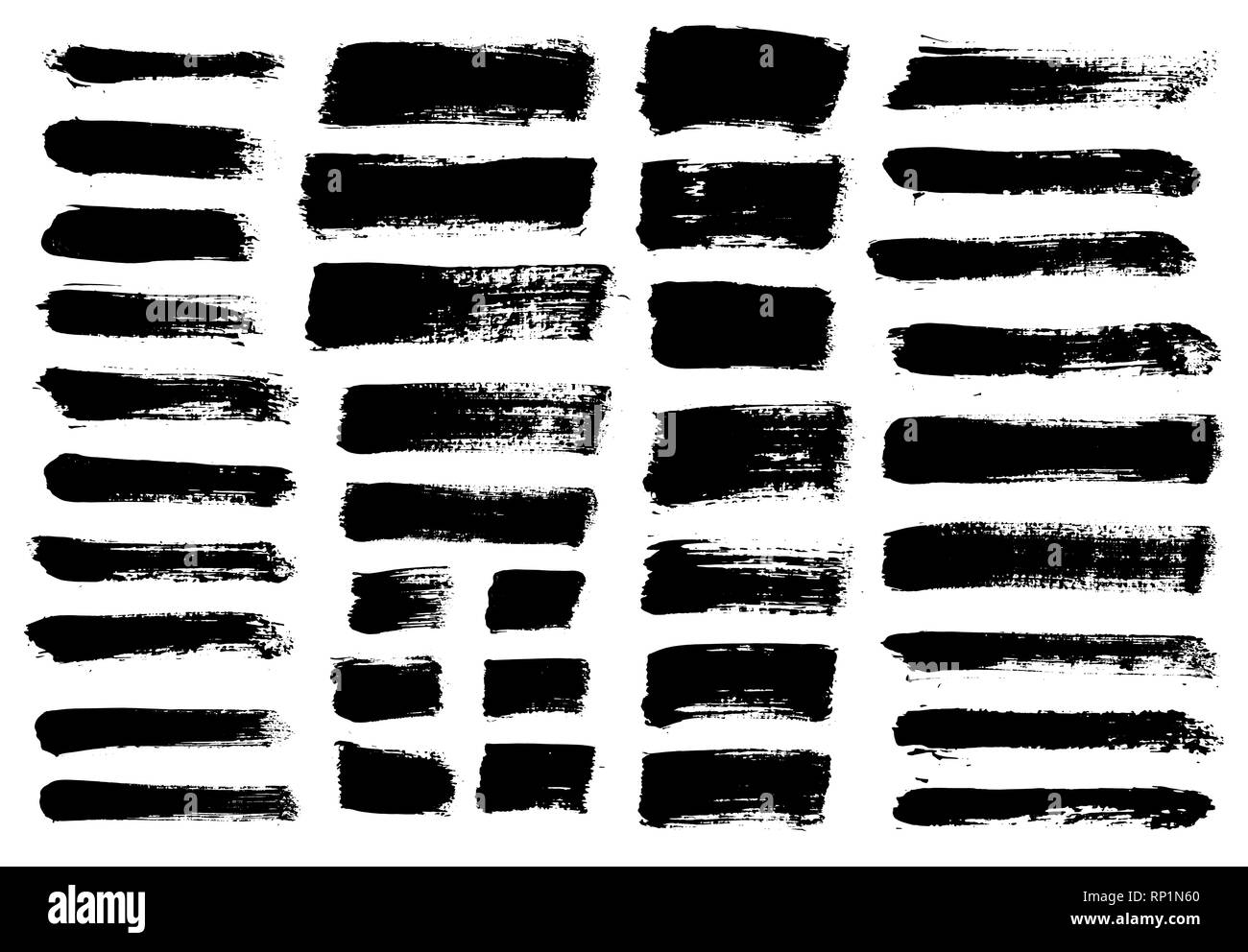 I tratti di pennello set dipinte di vettore di oggetti isolati Illustrazione Vettoriale