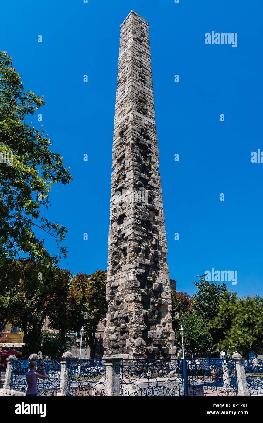 L obelisco murato, Costantino obelisco o muratura obelisco, Istanbul Foto Stock