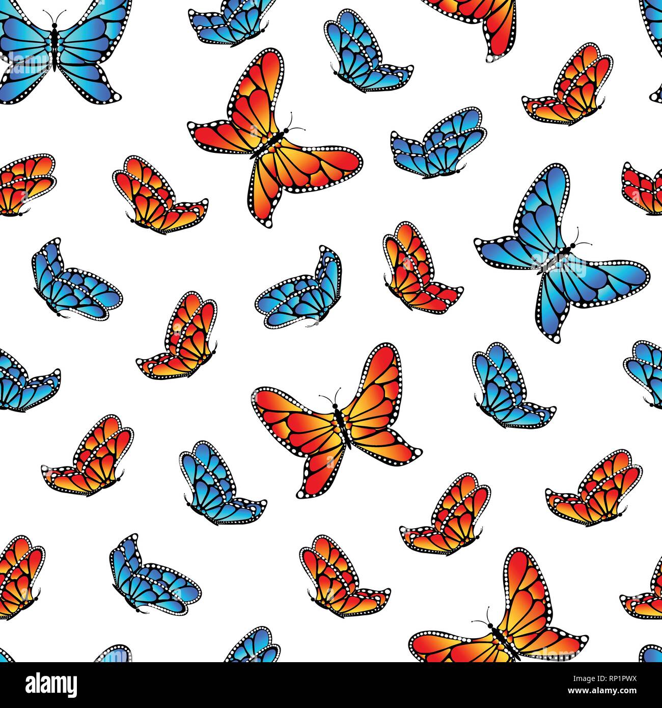Butterfly seamless pattern. Illustrazione Vettoriale