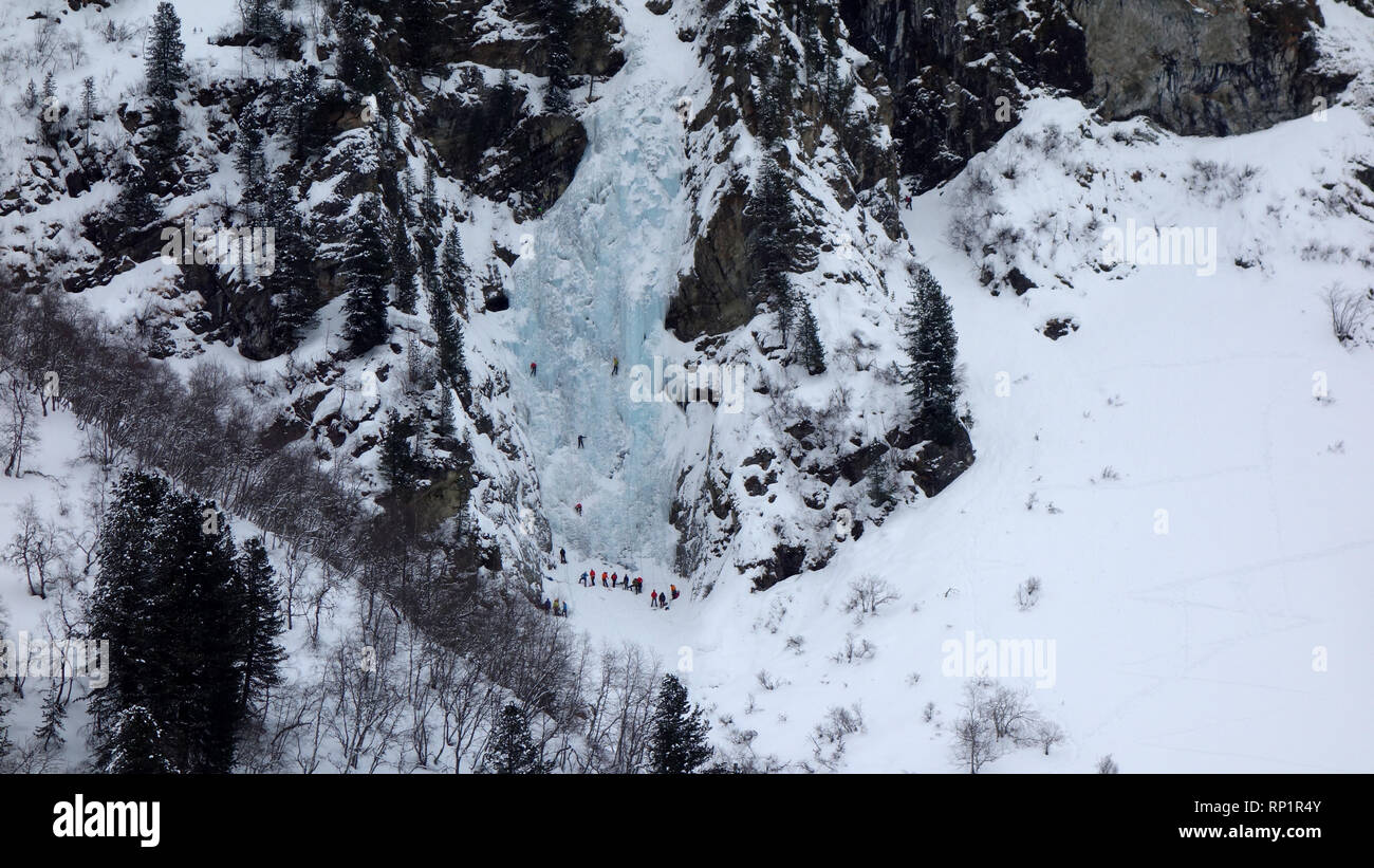 Alpi, tour di sci in Längenthal, Weißer Kogel Foto Stock