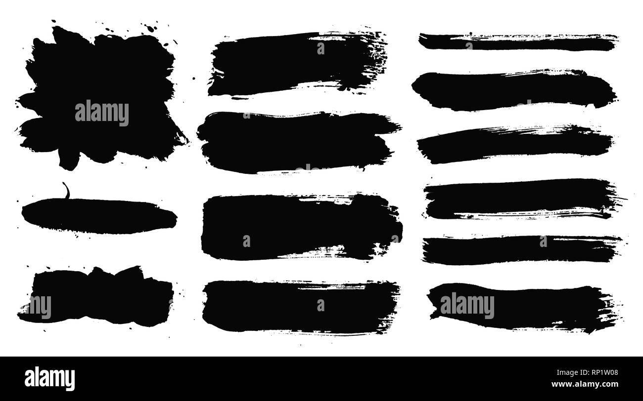 I tratti di pennello set dipinte di vettore di oggetti isolati Illustrazione Vettoriale