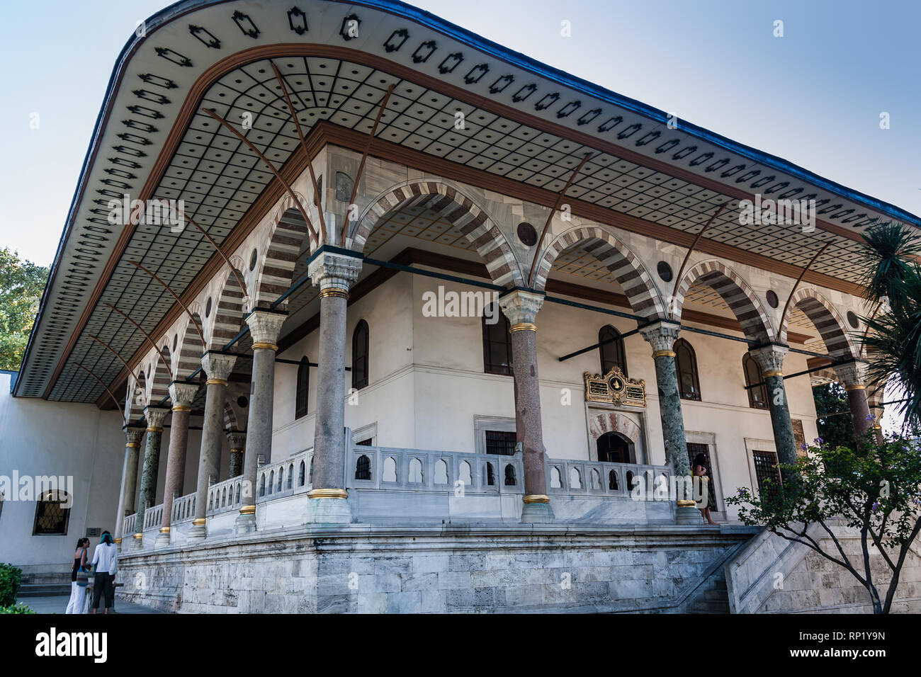 Il pubblico camera (camera di petizioni), Topkapi Palace Museum, Istanbul Foto Stock