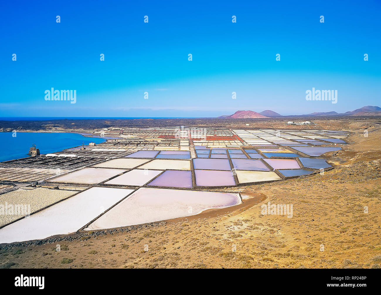 I laghi di sale, Lanzarote, Isole Canarie, Spagna, Europa Foto Stock