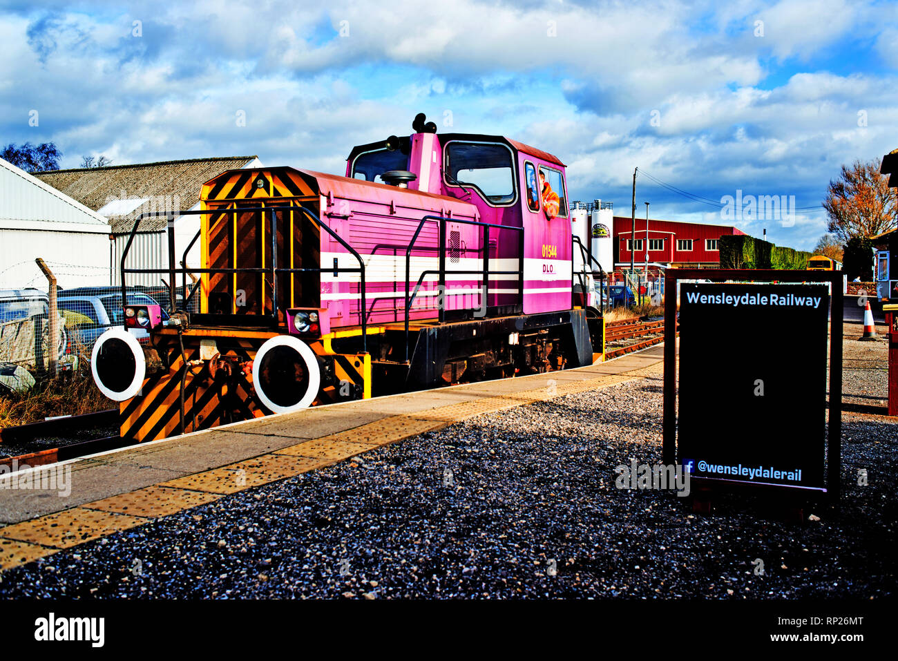 Sentinel deviatore, Leeming Bar, Wensleydale Railway, North Yorkshire, Inghilterra Foto Stock