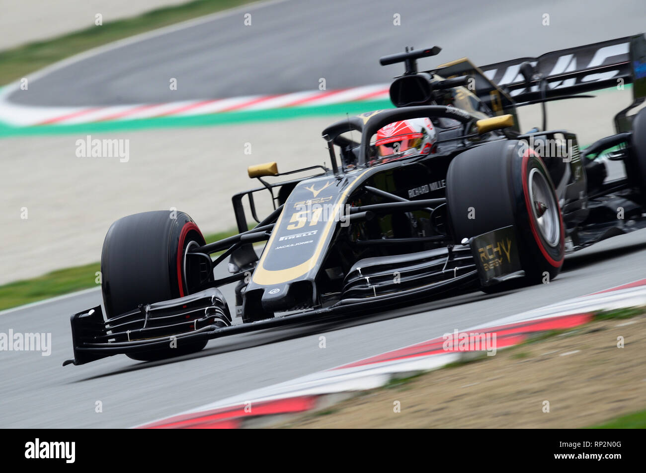 Barcellona, Spagna. Xx Febbraio 2019. Un test di Formula Uno giorno 3; Pietro Fittipaldi della Haas Team test la vettura di Formula Uno durante le giornate di test sul circuito di Catalunya Credito: Azione Sport Plus/Alamy Live News Foto Stock