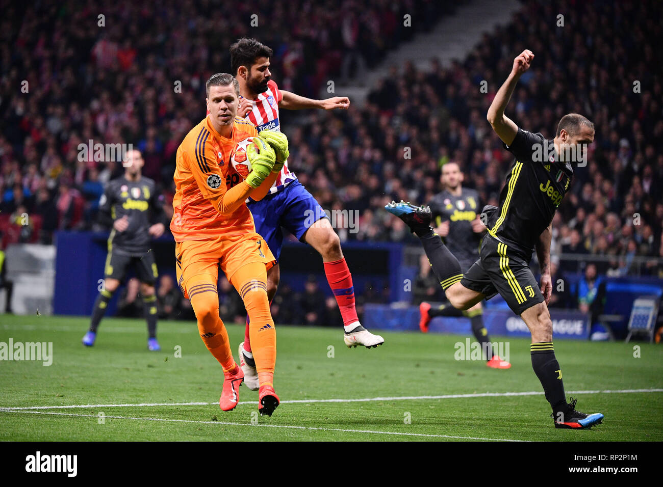 Madrid, Spagna. Xx Febbraio 2019. Foto Alfredo Falcone - LaPresse20/02/2019 Roma ( Italia)Sport CalcioAtletico Madrid - JuventusUefa Champions League 2018 2019 - Stadio Wanda Metropolitano di MadridNella foto:szczesnyPhoto Alfredo Falcone - LaPresse20/02/2019 Roma (Italia)Sport SoccerAtletico Madrid - JuventusUefa Champions League 2018 2019 - Wanda Metropolitano Stadium di MadridIn il pic:szczesny Credito: LaPresse/Alamy Live News Foto Stock