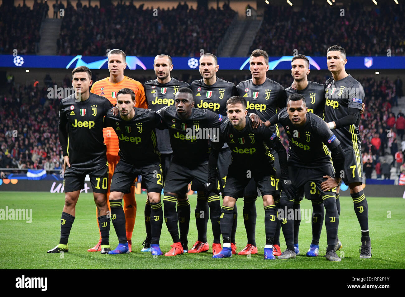 Madrid, Spagna. Xx Febbraio 2019. Foto Alfredo Falcone - LaPresse20/02/2019 Roma ( Italia)Sport CalcioAtletico Madrid - JuventusUefa Champions League 2018 2019 - Stadio Wanda Metropolitano di MadridNella foto:juventusPhoto Alfredo Falcone - LaPresse20/02/2019 Roma (Italia)Sport SoccerAtletico Madrid - JuventusUefa Champions League 2018 2019 - Wanda Metropolitano Stadium di MadridIn il pic:juventus Credito: LaPresse/Alamy Live News Foto Stock