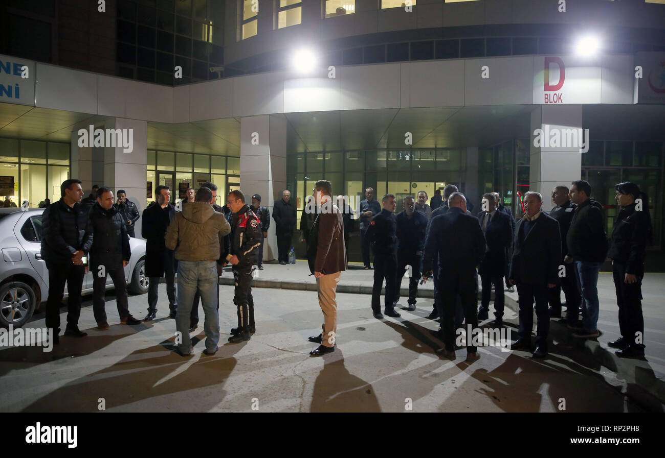 Ankara, Turchia. Xx Febbraio 2019. Foto scattata nel febbraio 20, 2019 mostra un ospedale dove i soldati feriti sono trattati in Ankara, Turchia. Almeno cinque soldati sono stati feriti mercoledì in un esplosione di munizioni nel distretto suburbano di Ankara e statali Anadolu agenzia riferito. Credito: Xinhua/Alamy Live News Foto Stock