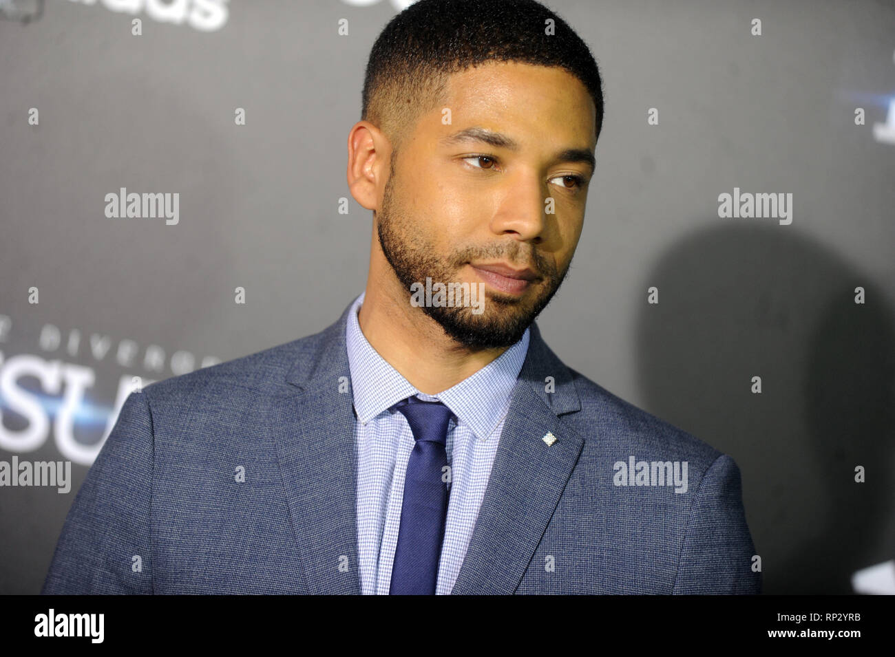 NEW YORK, NY - 16 Marzo: Jussie Smollett assiste la 'la serie divergenti: ribelli' New York premiere al Teatro Ziegfeld su Marzo 16, 2015 a New York City People: Jussie Smollett Foto Stock