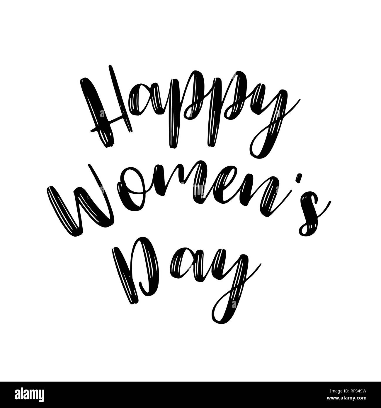 Giornata della donna poster con il testo. Biglietto di auguri con la tipografia design. Lettering banner. 8 marzo vacanza. Illustrazione Vettoriale. Illustrazione Vettoriale