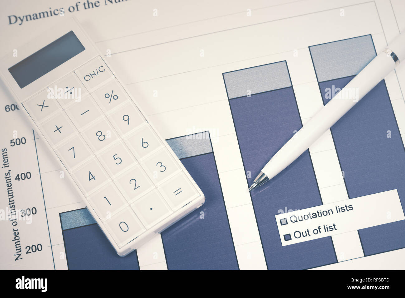La contabilità finanziaria del mercato azionario analisi grafici Foto Stock