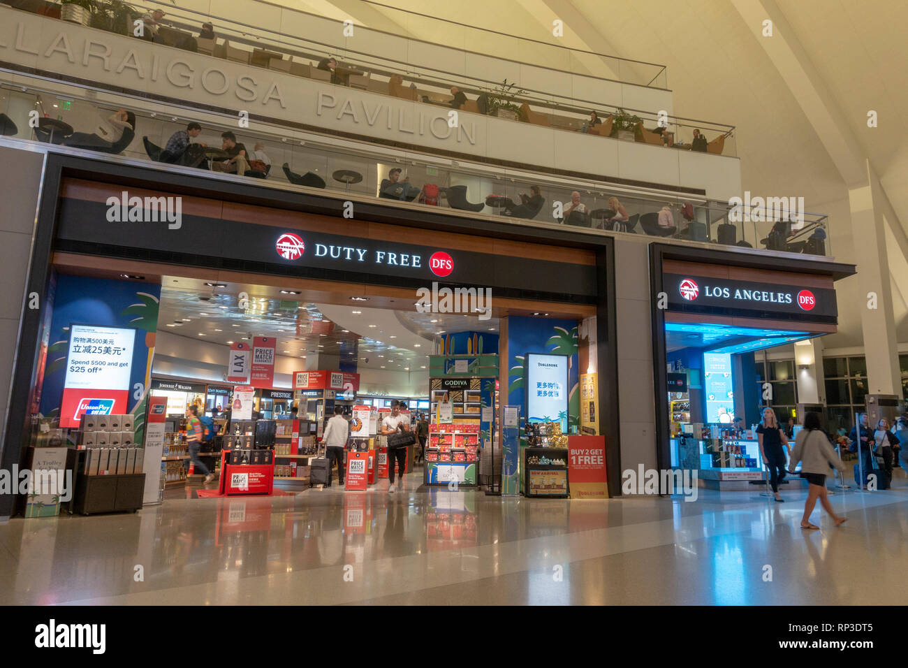 Il DFS DUTY FREE store in Aeroporto Internazionale di Los Angeles (LAX), California, Stati Uniti. Foto Stock