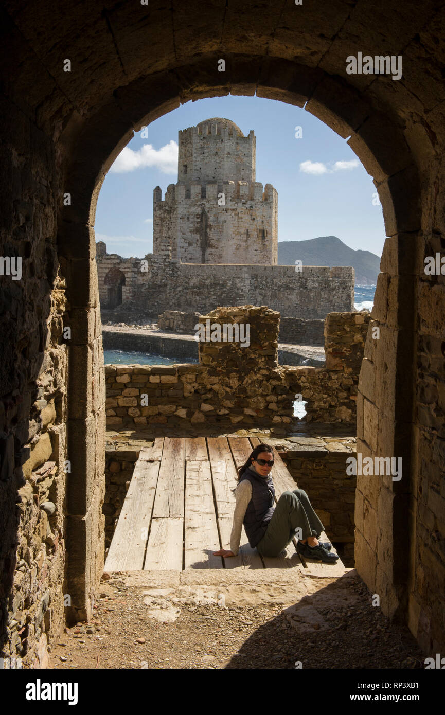 Il castello di Methoni, Grecia Foto Stock