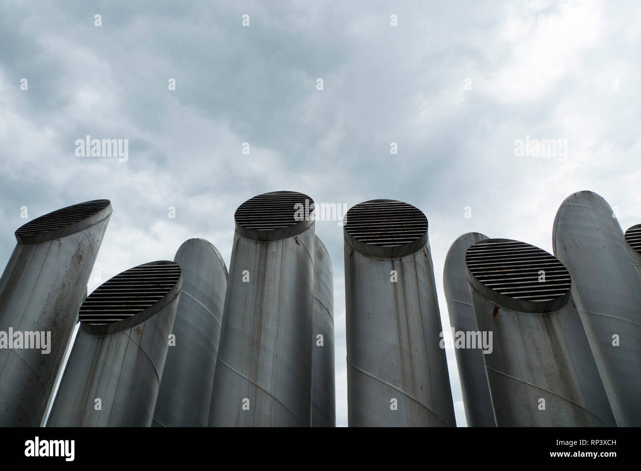 Immagine di tubi utilizzati per l'aerazione di grandi camere Foto Stock