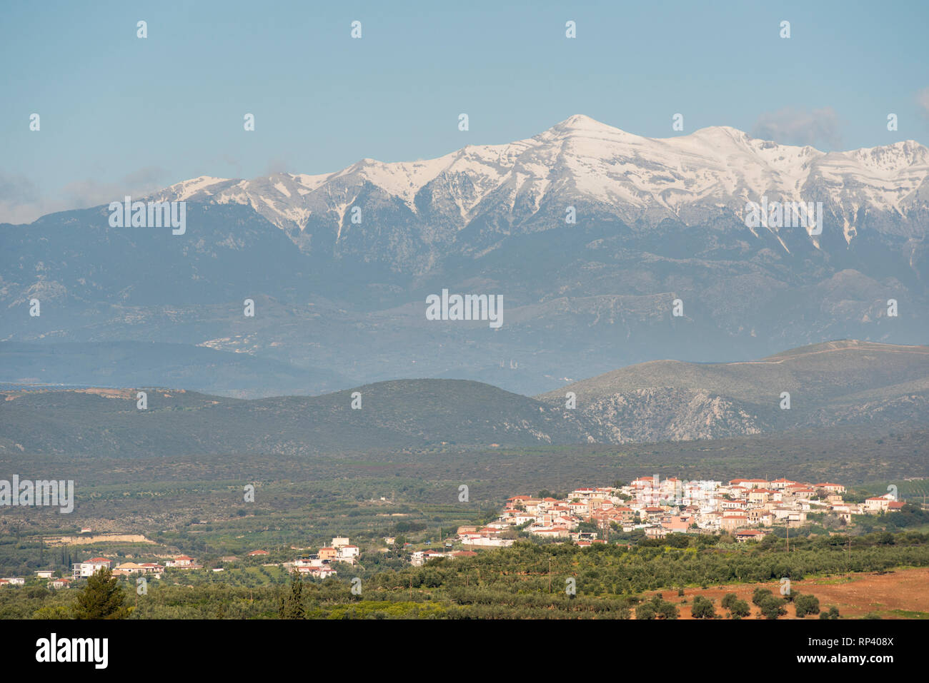 Taigetos montagne, del Peloponneso, della Grecia Foto Stock