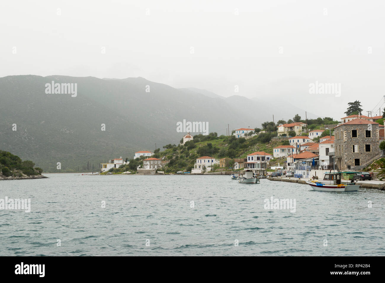 Il porto di Gerakas sul più meridionale fiordo marino in Europa, Grecia Foto Stock