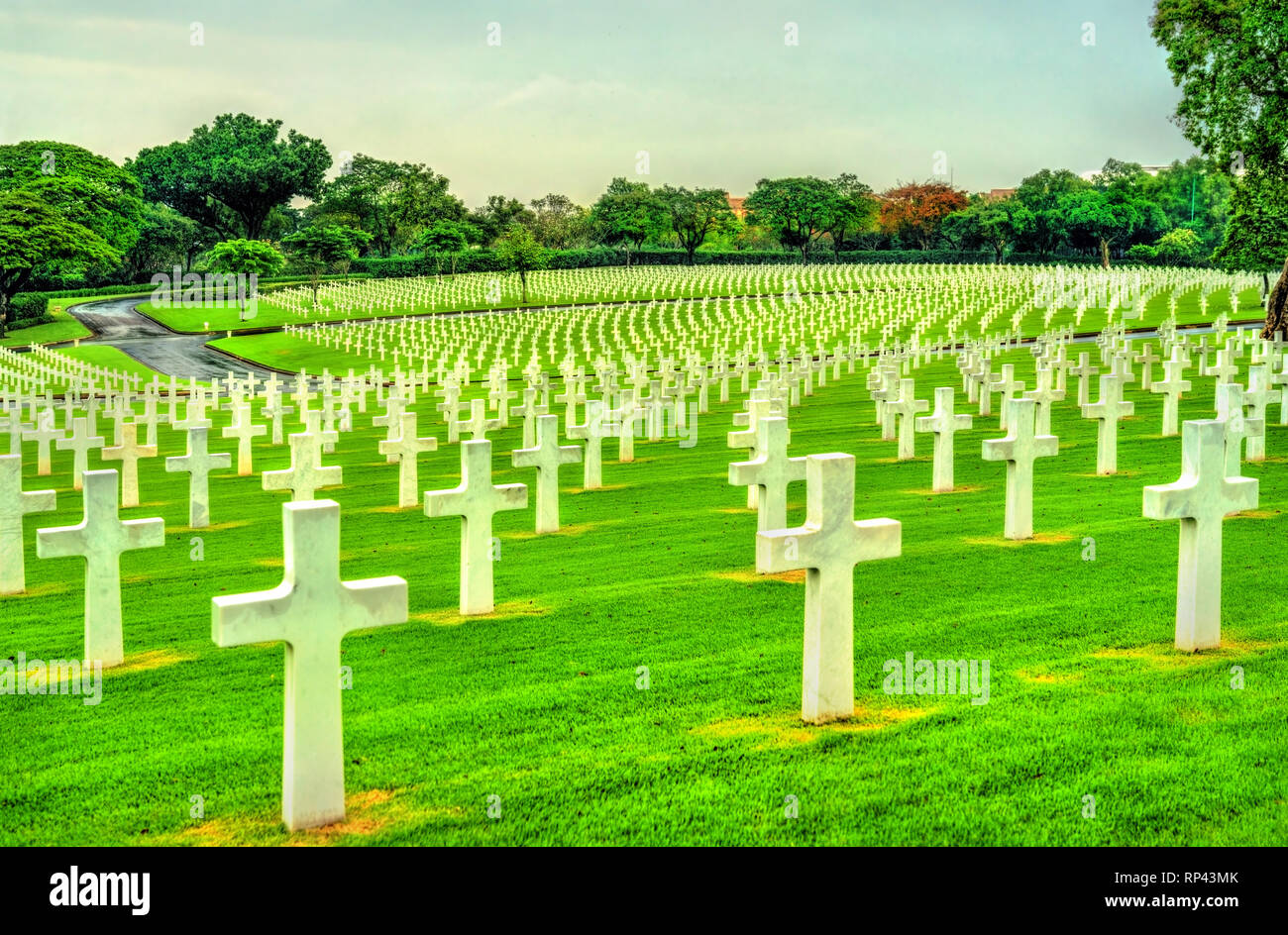 Tombe a Manila American Cemetery, Filippine Foto Stock