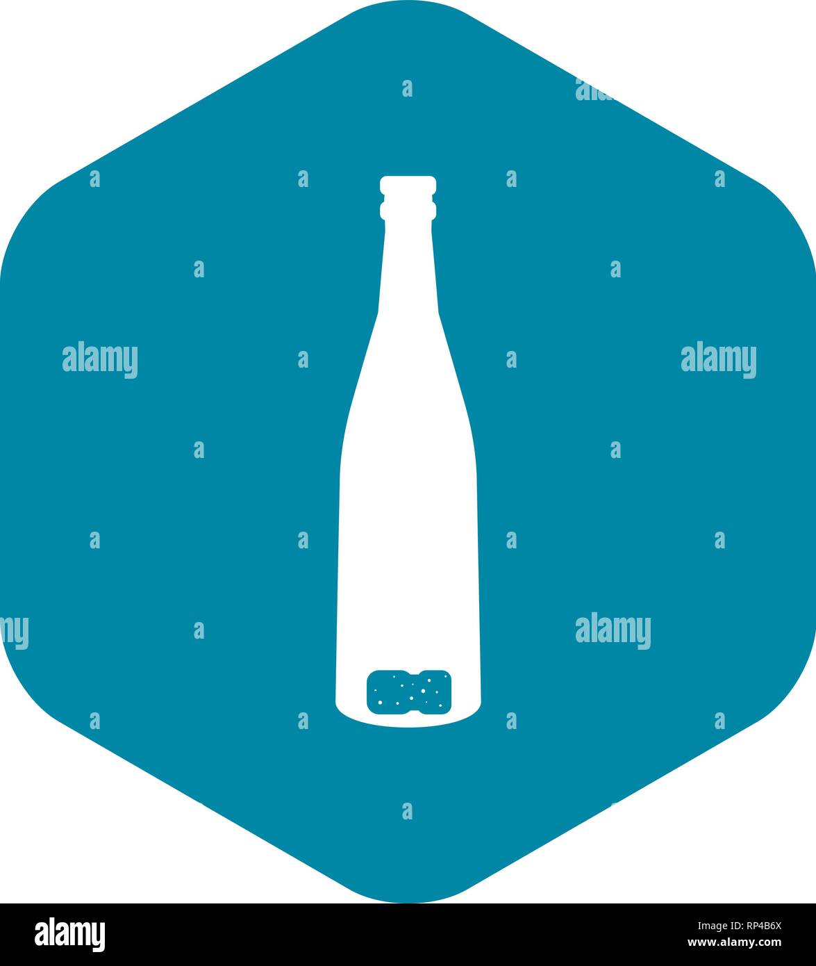 Svuotare la bottiglia di vino, icona di stile semplice Illustrazione Vettoriale