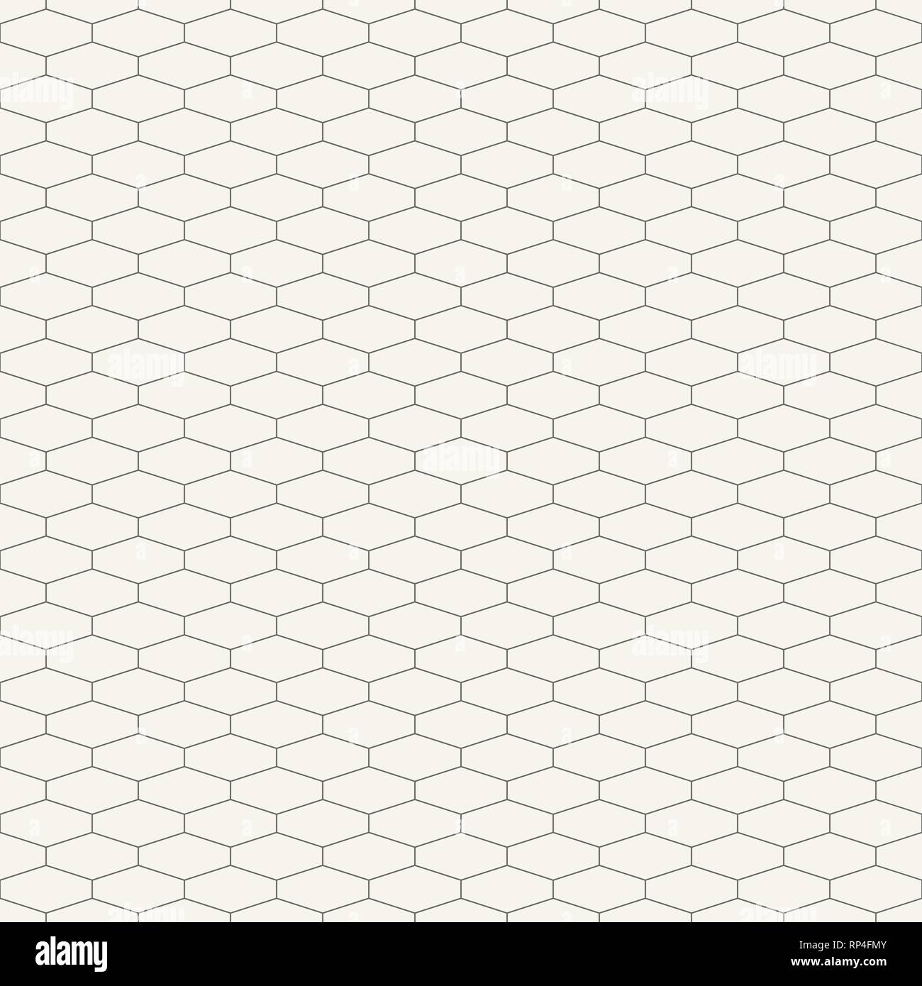 Abstract seamless pattern. Griglia esagonale design. Carta da parati geometrica. Motivo di piastrelle. Lo stile lineare. Esagonale oblunga net. Sfondo del vettore. Illustrazione Vettoriale