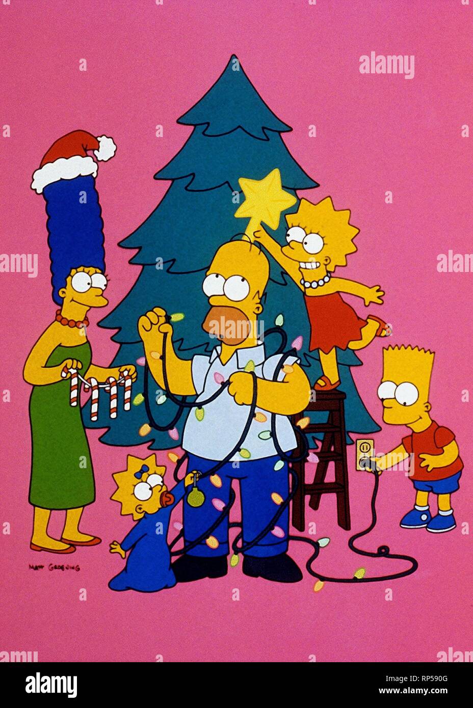 MARGE,MAGGIE,HOMER,LISA,SIMPSON, The Simpsons, 1989 Foto Stock