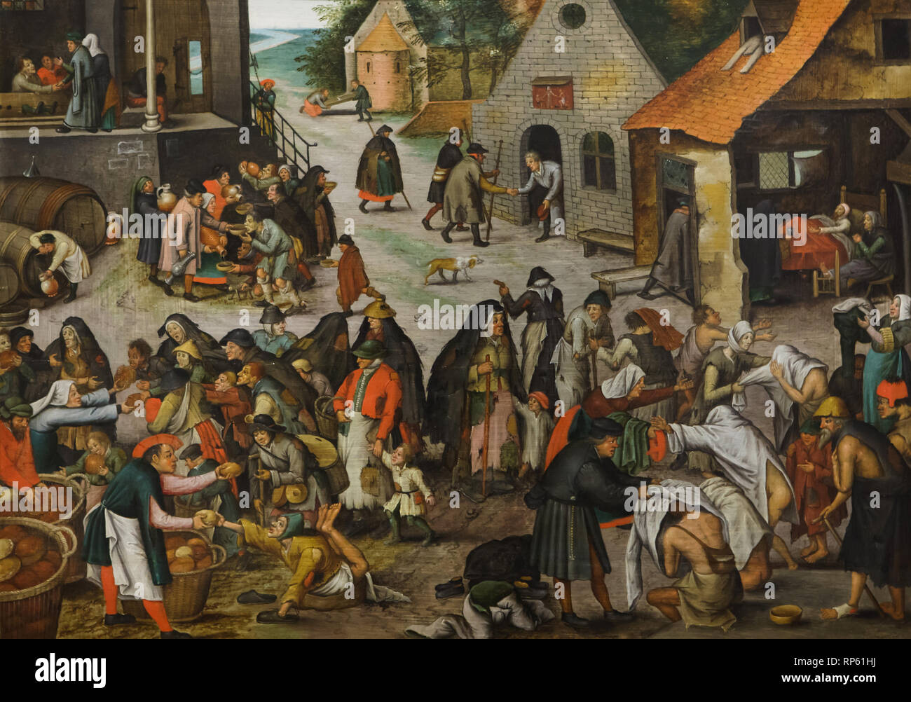 Pittura 'Sanche atti di misericordia' olandese da pittore ...