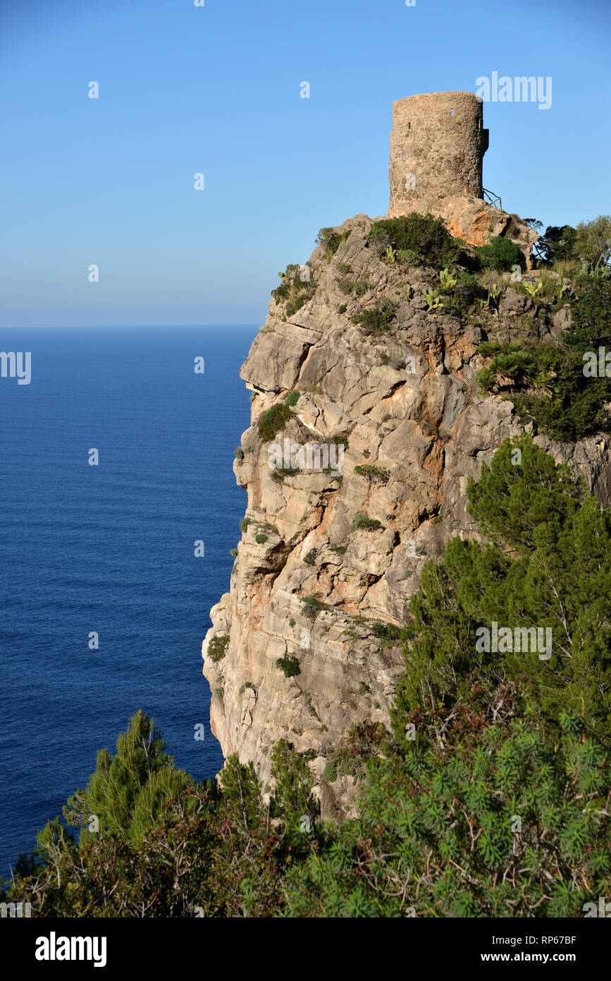 Torre del Verger, Banyalbufar, Maiorca, isole Baleari, Spagna Foto Stock