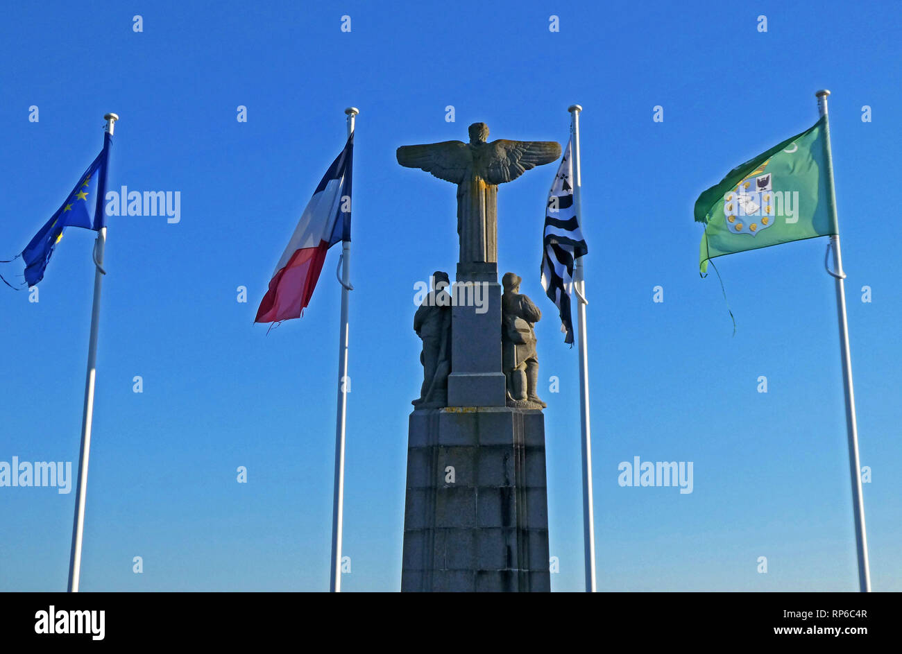 Cancale, Memoriale di guerra Pointe de Crolles, Bretagne, Bretagna Ille-et-Vilaine, Francia, Europa Foto Stock