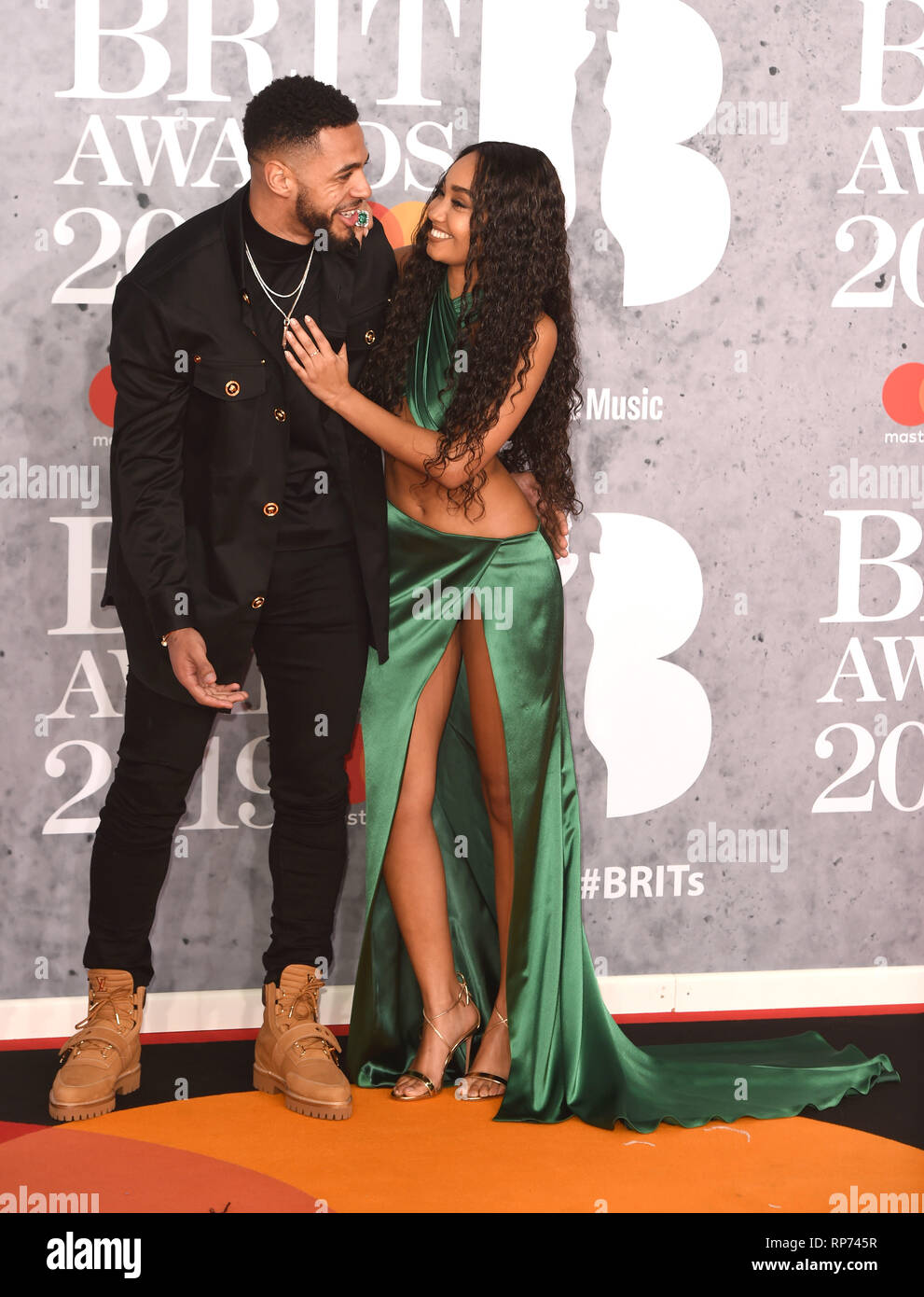 Foto deve essere accreditato ©Alpha premere 079965 20/02/2019 Andre grigio e Leigh Anne Pinnock poco Mix Brit Awards 2019 all'O2 Arena di Londra Foto Stock