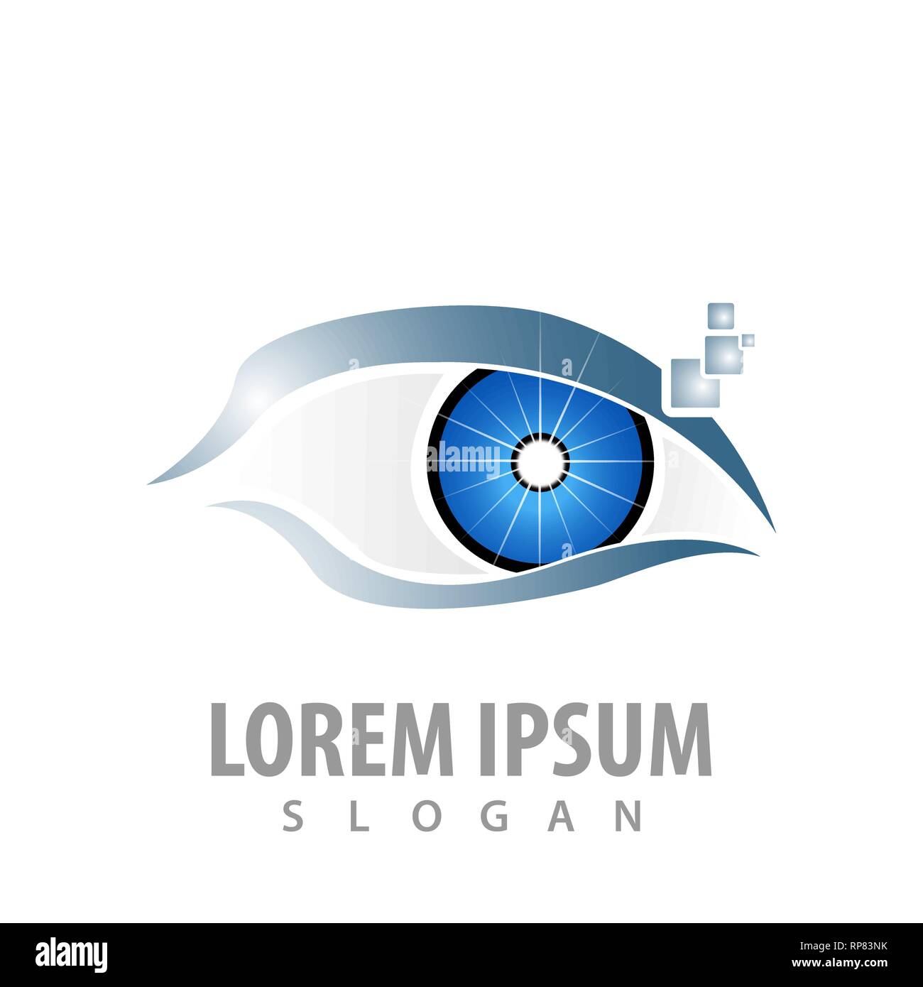 Logo design concept. Digital Eye. Simbolo grafico elemento di modello Illustrazione Vettoriale