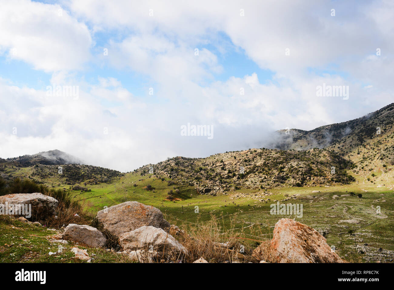 Paesaggi dell'Hermon mountain range nel nord di Israele. Foto Stock