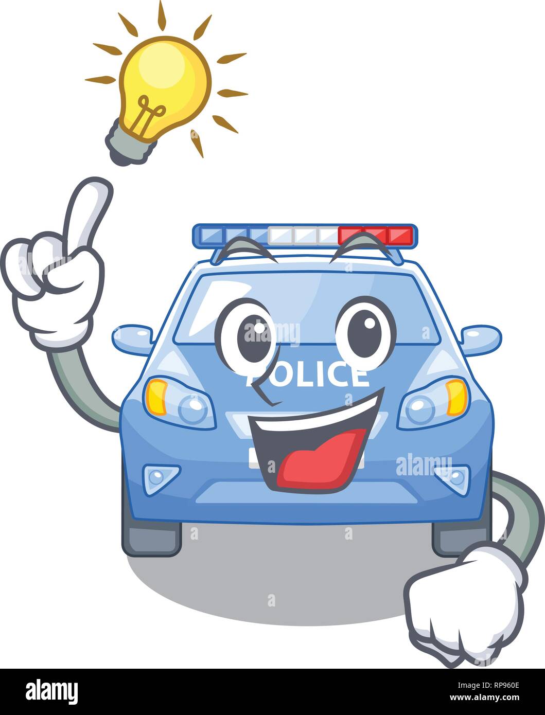 Avere una idea di auto della polizia con isolati in mascotte Illustrazione Vettoriale Avere una idea di auto della polizia con isolati in mascotte Illustrazione Vettoriale