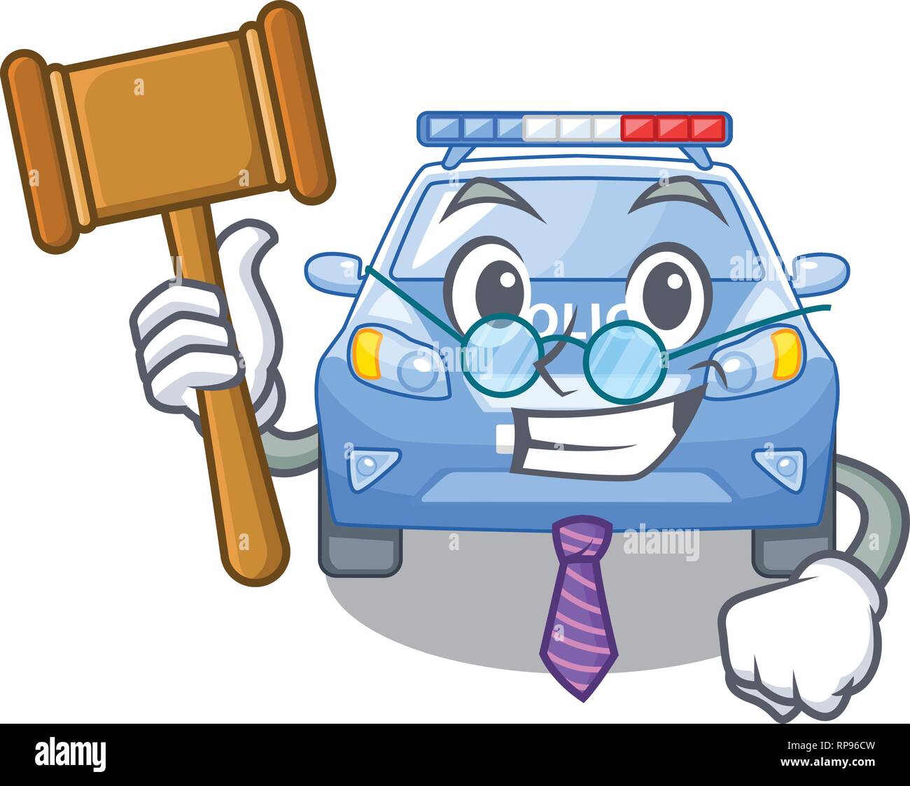 Giudice di polizia auto isolato con in mascotte Illustrazione Vettoriale Giudice di polizia auto isolato con in mascotte Illustrazione Vettoriale