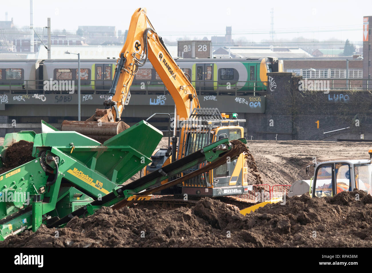 Iniziano i lavori per la costruzione del HS2 alta velocità terminale ferroviario nel centro di Birmingham Foto Stock