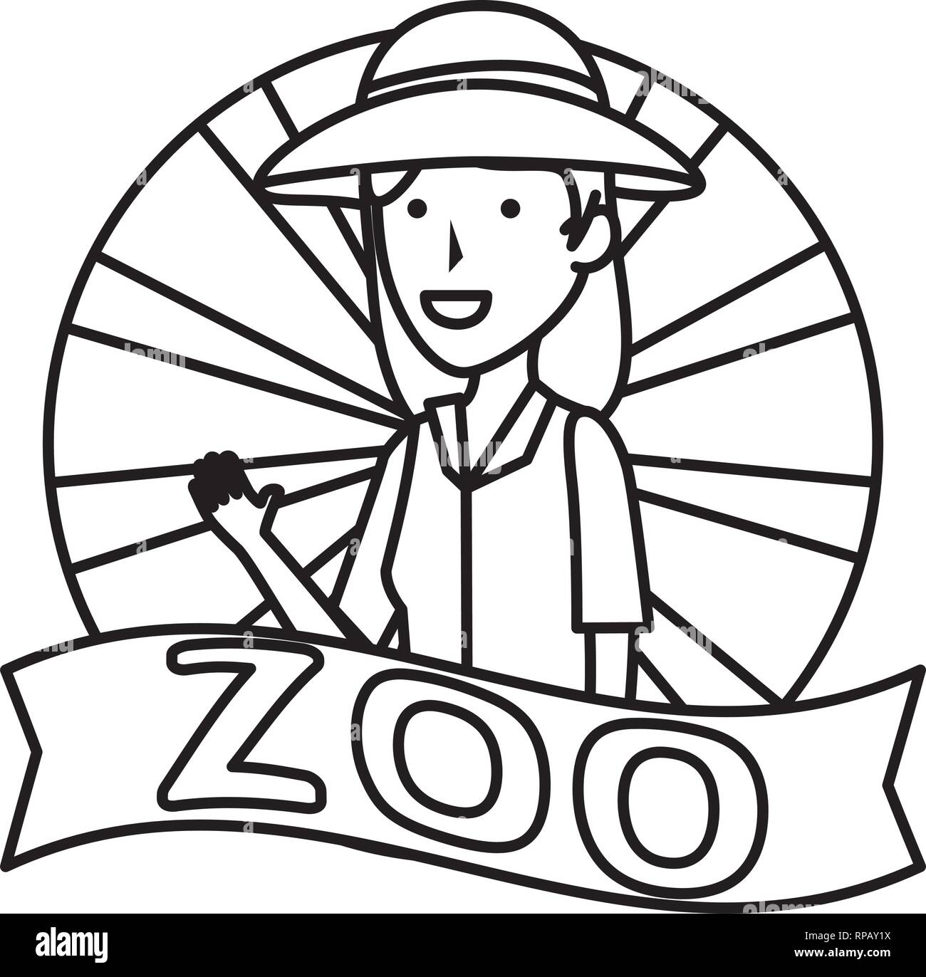 Lavoratore di sesso femminile di carattere zoo illustrazione vettoriale design Illustrazione Vettoriale