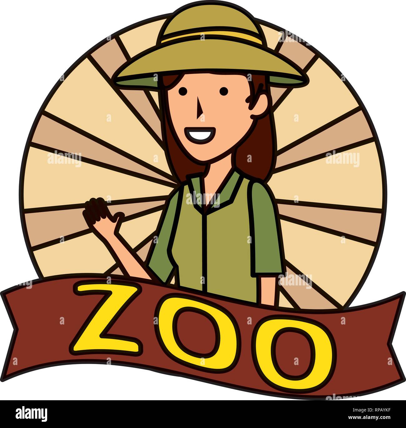 Lavoratore di sesso femminile di carattere zoo illustrazione vettoriale design Illustrazione Vettoriale