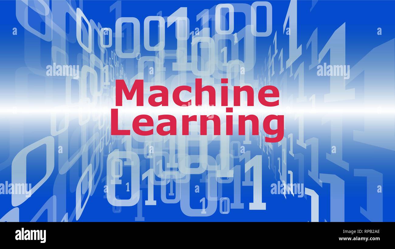 La tecnologia digitale di machine learning concezione del vettore, codice binario grafico di flusso Illustrazione Vettoriale