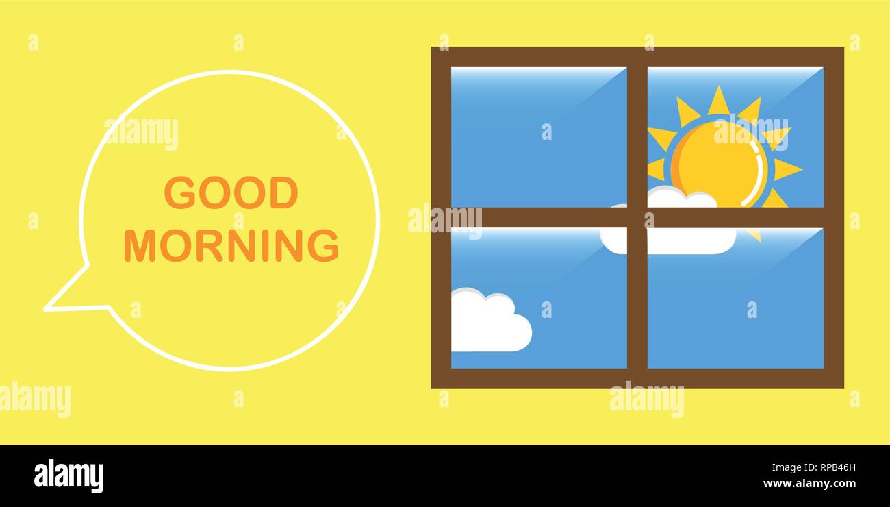 Buona mattina il cielo sereno illustrazione vettoriale EPS10 Illustrazione Vettoriale